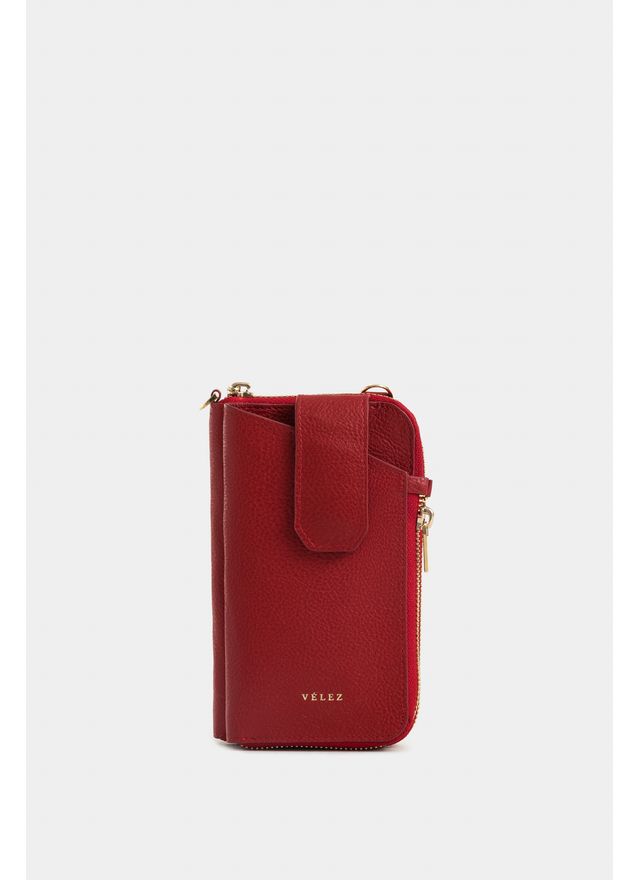 Porta chequera Ibiza de cuero para mujer cargadera removible