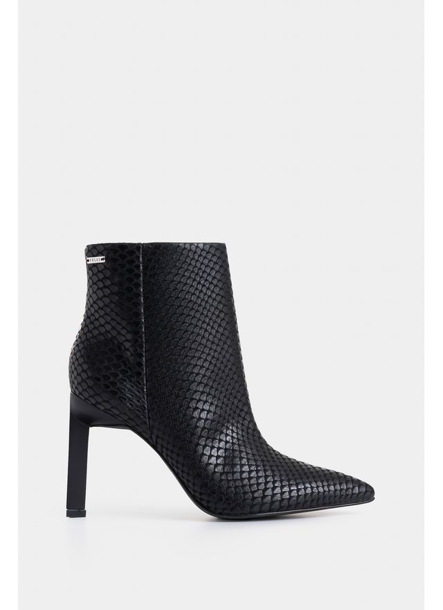 Botines black de cuero para mujer snake