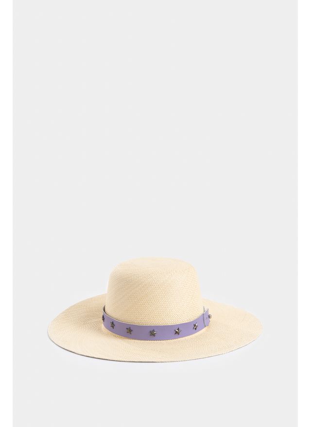Sombrero paja amapole para mujer detalle cuero