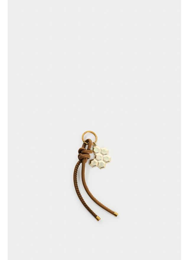 Llavero Terra de cuero para mujer dije panal