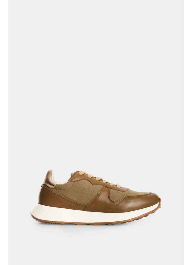 Tenis en cuero y lona para mujer Ocaso 2