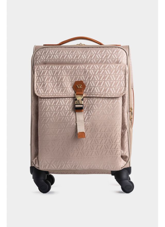 Maleta de viaje Bloom en jacquard para mujer apliques cuero