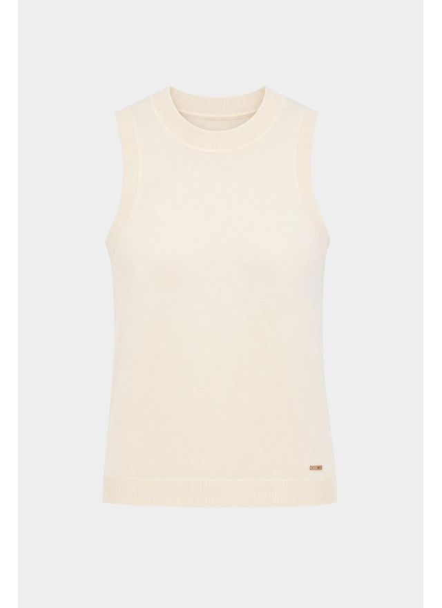 Top tank tejido rectilíneo para mujer manga sisa
