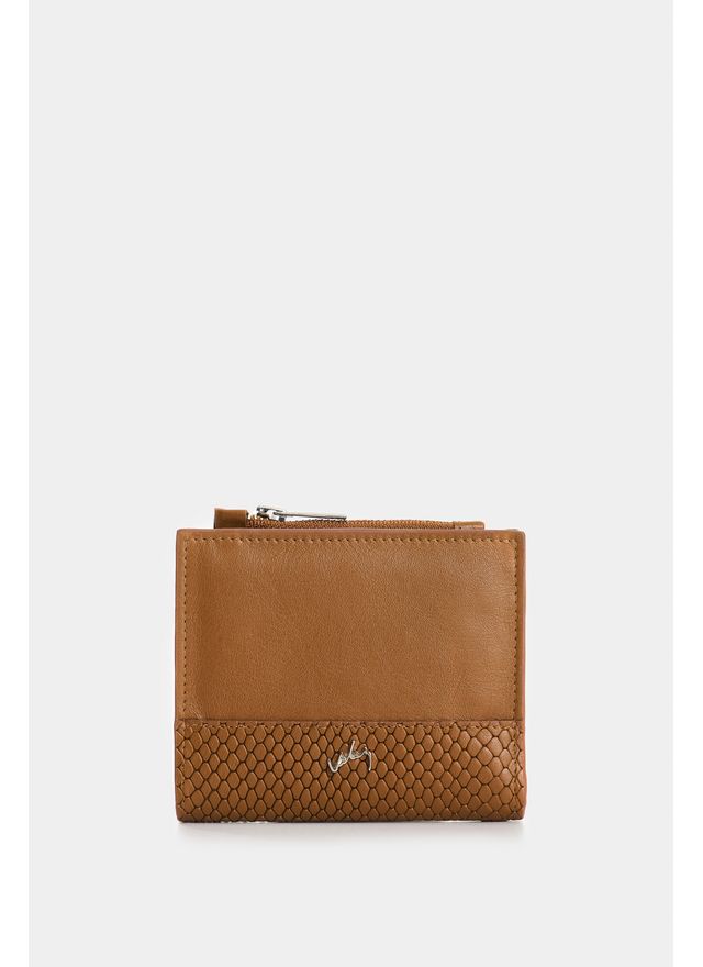 Billetera de cuero grabado para mujer Golden